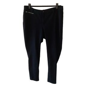 Fashion Bug Black Zip Pocket Petite Pants Size 18WP Business Casual Cotton Blend